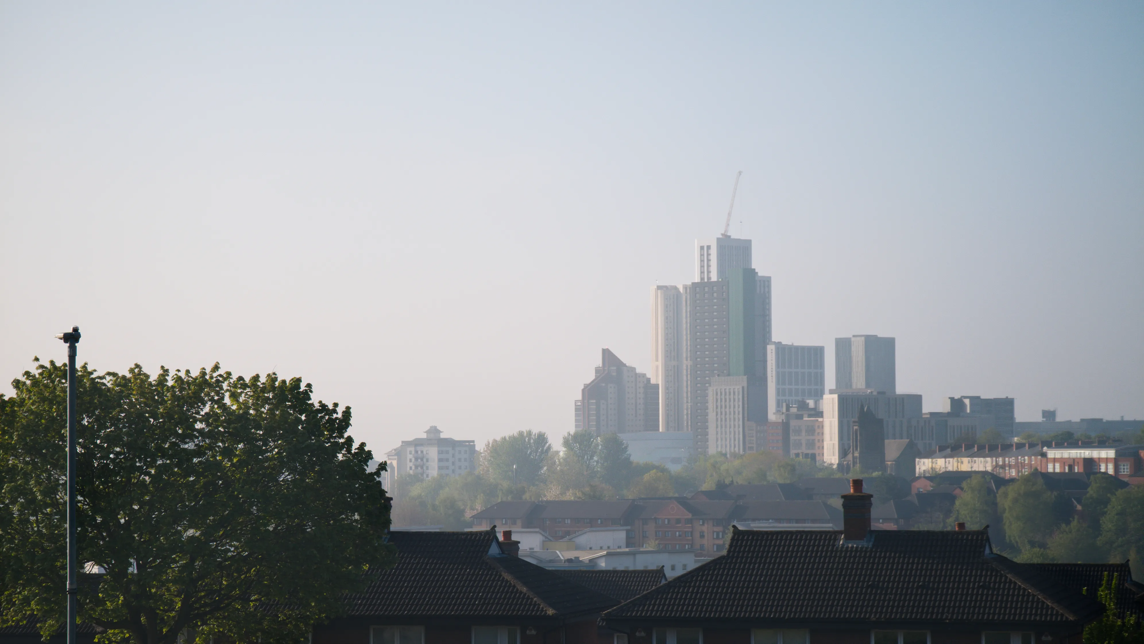 hazy buildings